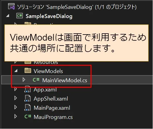 ViewModelの配置場所