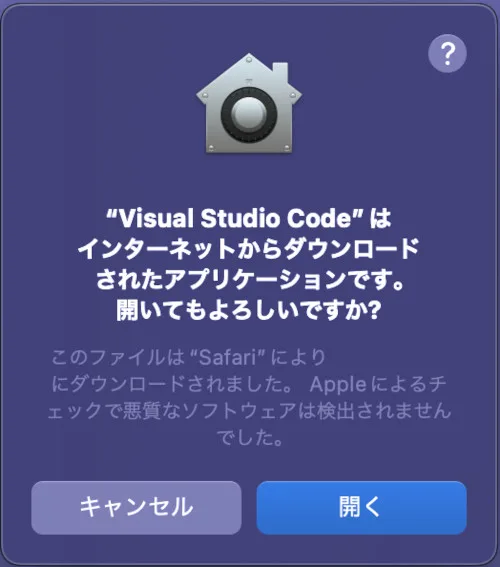 Visual Studio Codeをインターネットからダウンロードしたので警告